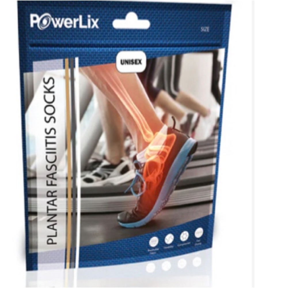 POWERLIX unisex Plantar Fasciitis Support‎ Socks size medium new - 1 pair